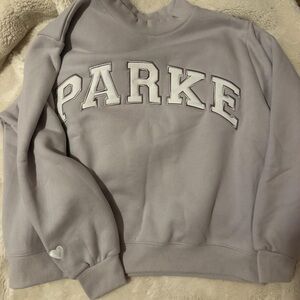 Parker Lavender Crewneck Sweatshirt with Navy Logo